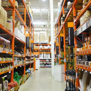 store aisles in home depot