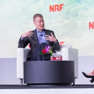 Erik Nordstrom speaks on stage at NRF 2020
