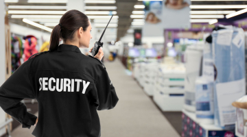 Security personnel in a retail store. 