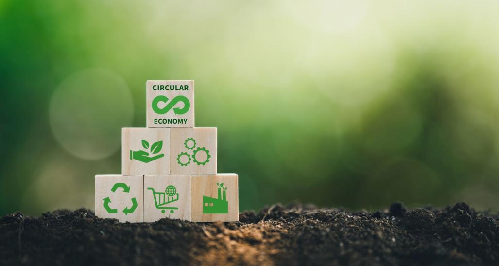 Sustainability focused icons representing a circular economy.