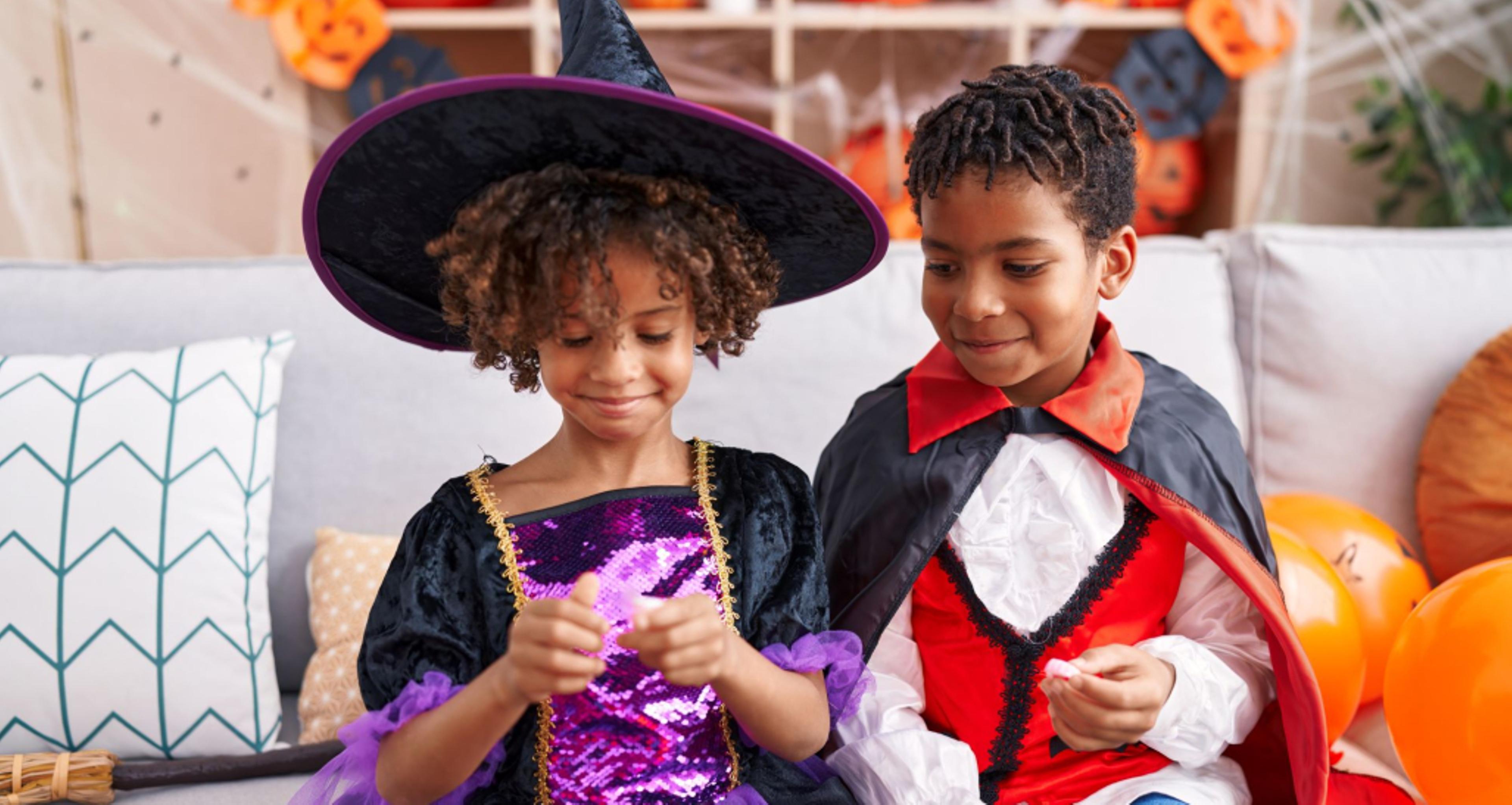 Children celebrating Halloween.