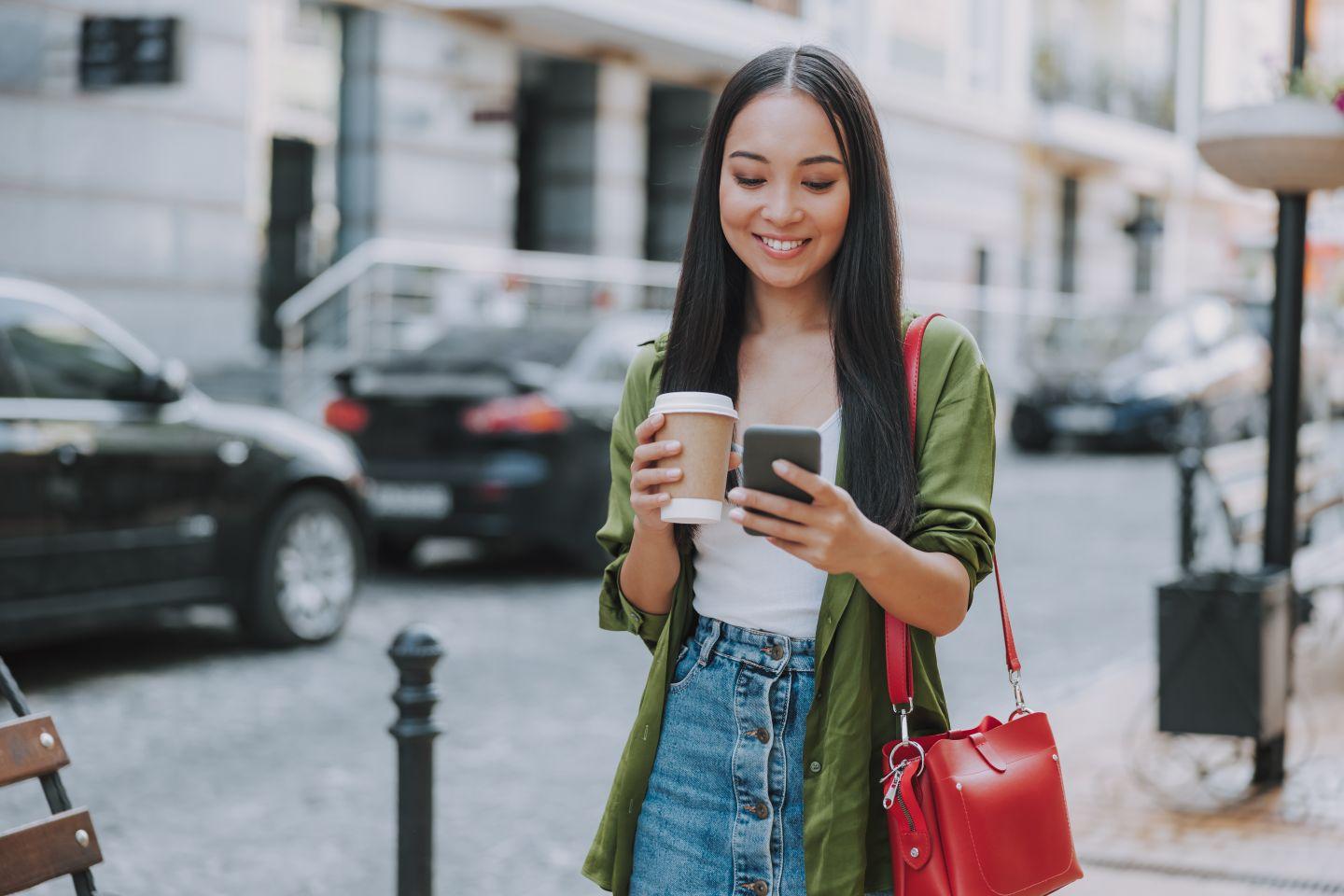 A woman on her phone.