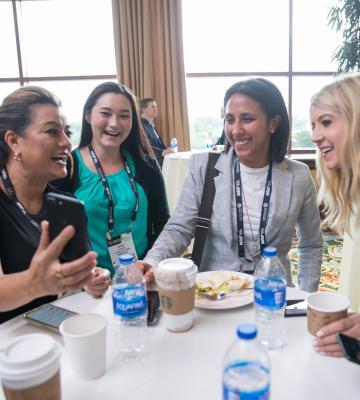 Attendees at a networking event