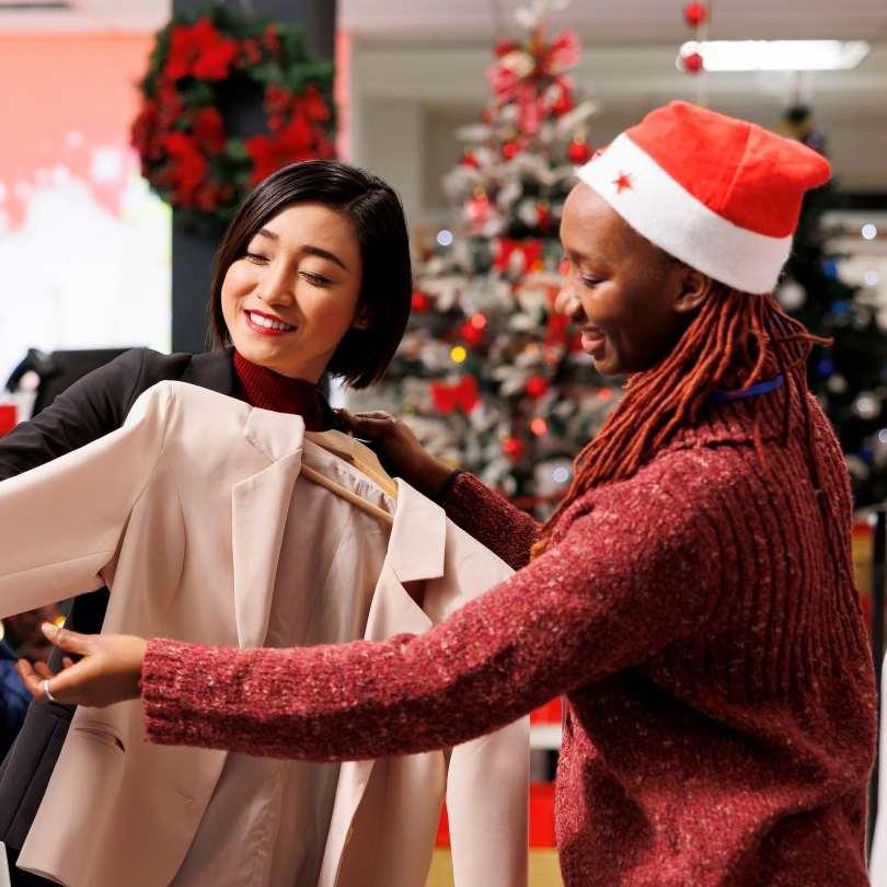 Winter Holiday shopping in store.