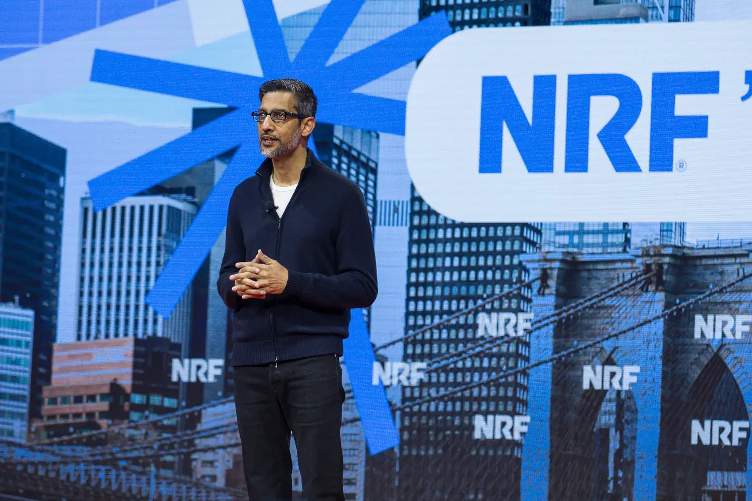 Sundar Pichai, Alphabet and Google CEO, announces a new agentic shopping standard, Universal Commerce Protocol, at NRF'26.