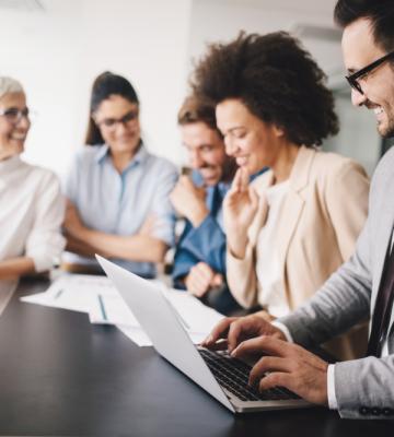Professionals at a meeting.