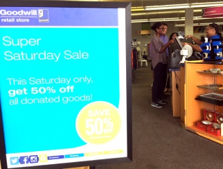 Customers attending Goodwill’s “Super Saturday” sale were only purchasing the promoted discounted items.