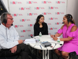 Kavita Shukla (center) chats with co-hosts Ana Serafin Smith (right) and Bill Thorne (left)