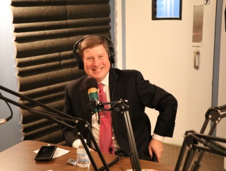 David French in the podcast studio