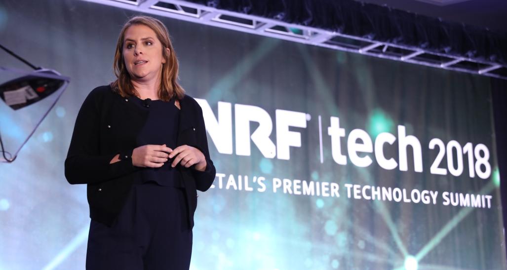 Katie Finnegan of Walmart's Store No 8 speaking at NRFtech 2018