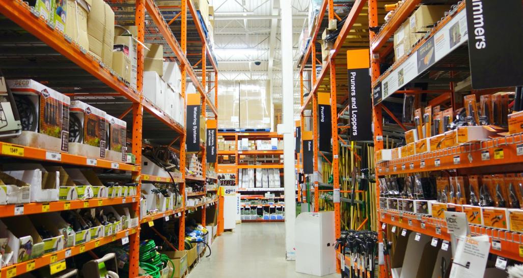 store aisles in home depot
