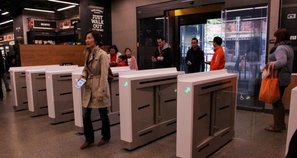 The Amazon Go store entrance in Seattle