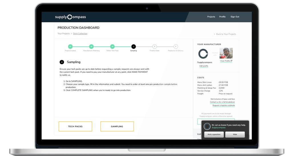 Screenshot of SupplyCompass dashboard