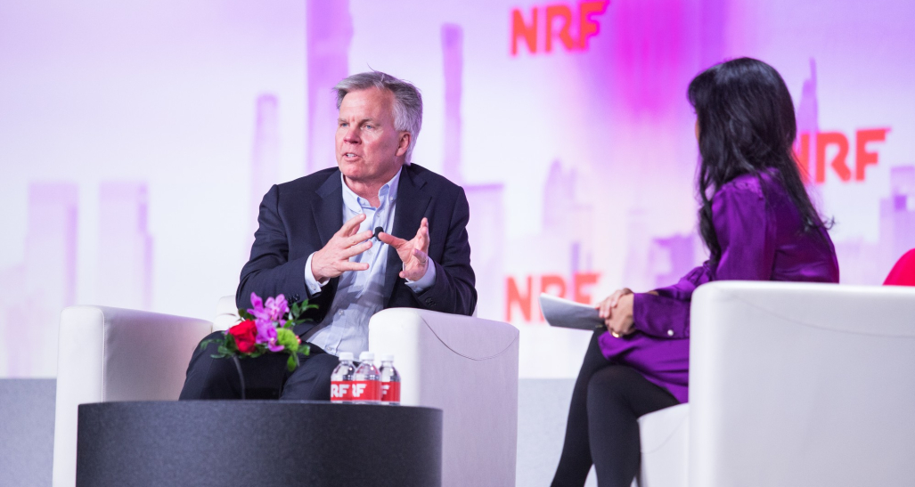 Ron Johnson of CEO, and founder of Enjoy Technology, on stage at NRF 2020: Retail's Big Show