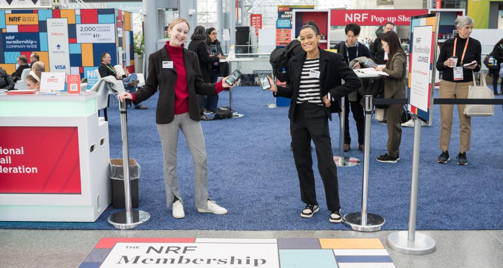 NRF staff in the membership booth at NRF 2023: Retail's Big Show