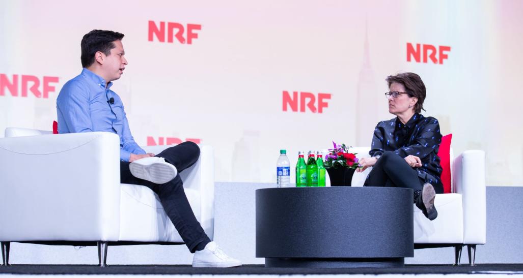 Kara Swisher speaking with Ben Silbermann at NRF 2020