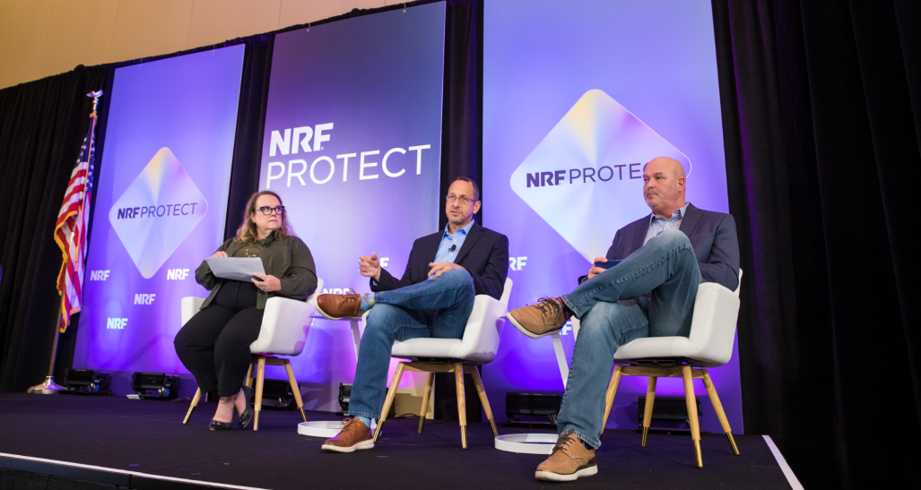 Leaders from Albertsons Companies, Inspire Brands, and Helzberg Diamonds speaking at NRF PROTECT 2023.