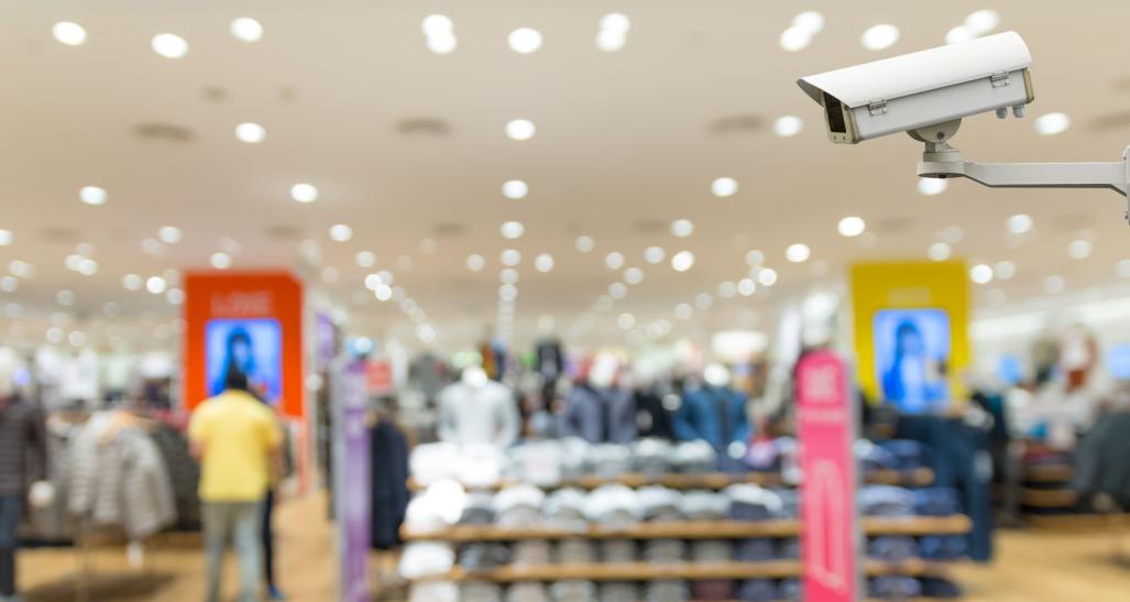 Retail security camera to capture organized retail crime. 