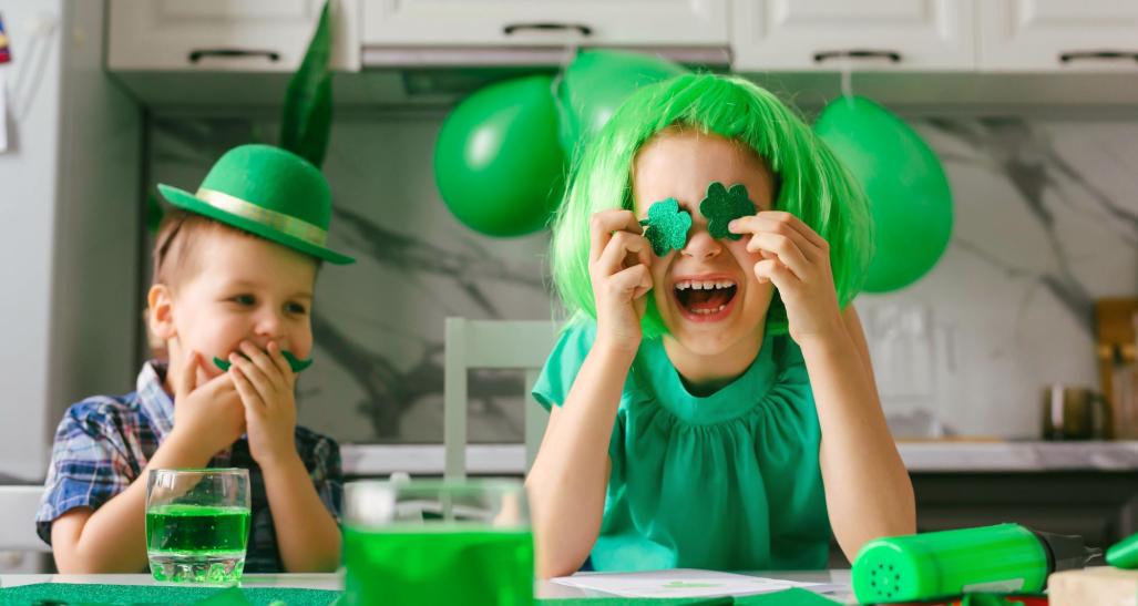 Children celebrating St. Patrick's Day.