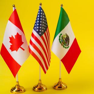 Canada, USA and Mexico flags