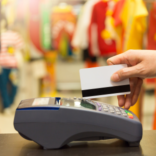 credit card swipe at a retailer