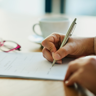 Person signing document