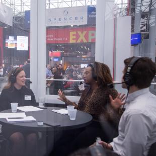 Experts from Indeed record a podcast with NRF 