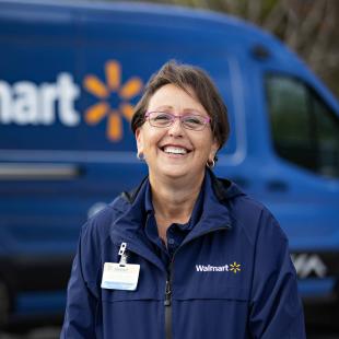 Walmart employee and Walmart truck