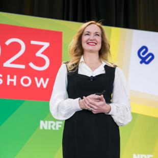 Kate Ancketill speaking at NRF 2023: Retail's Big Show.