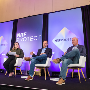 Leaders from Albertsons Companies, Inspire Brands, and Helzberg Diamonds speaking at NRF PROTECT 2023.
