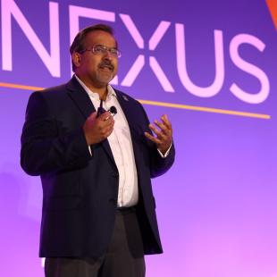 Ananda “Andy” Chakravarty speaking at NRF Nexus 2023.