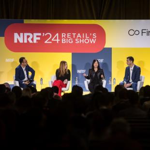 Individuals speaking at NRF 2024: Retail's Big Show.