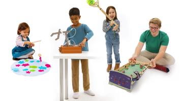 Kids play with KiwiCo products