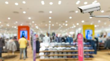 Retail security camera to capture organized retail crime. 