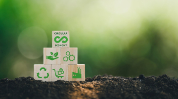 Sustainability focused icons representing a circular economy. 