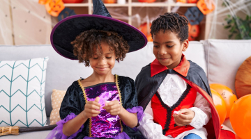 Children celebrating Halloween.