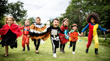 Kids celebrating Halloween