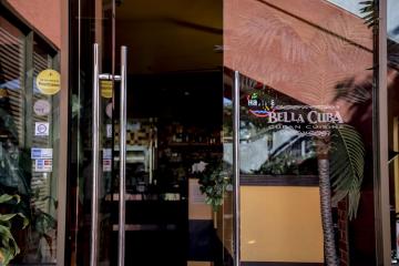 The entrance to Bella Cuba restaurant