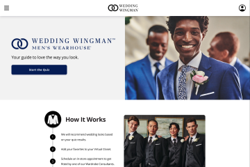 Tailored Brands' Wedding Wingman website landing page.