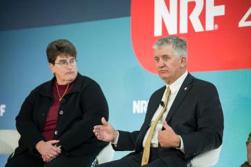 Beth Rooney and Roger Guenther at NRF 2024. 