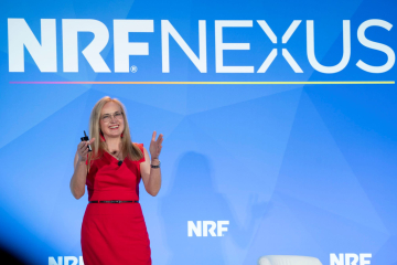 Kate Ancketill speaking at NRF Nexus 2024.