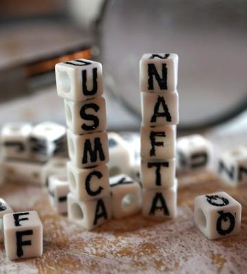 Blocks with USMCA and NAFTA spelled out