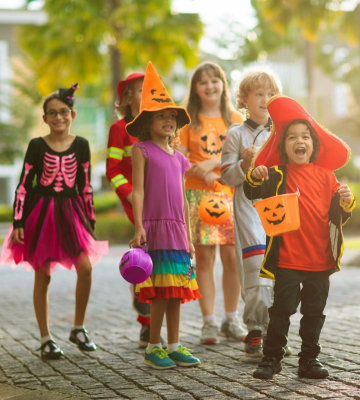 Children celebrating Halloween.