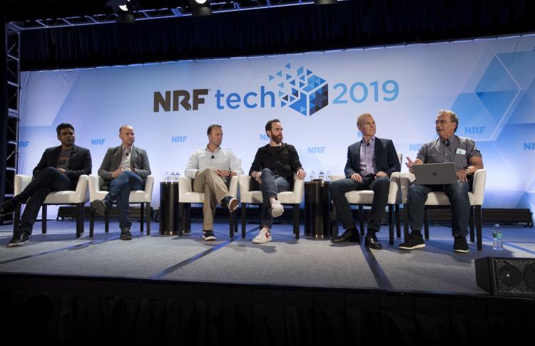 Autonomous Checkout Panel at NRFtech 2019 stage