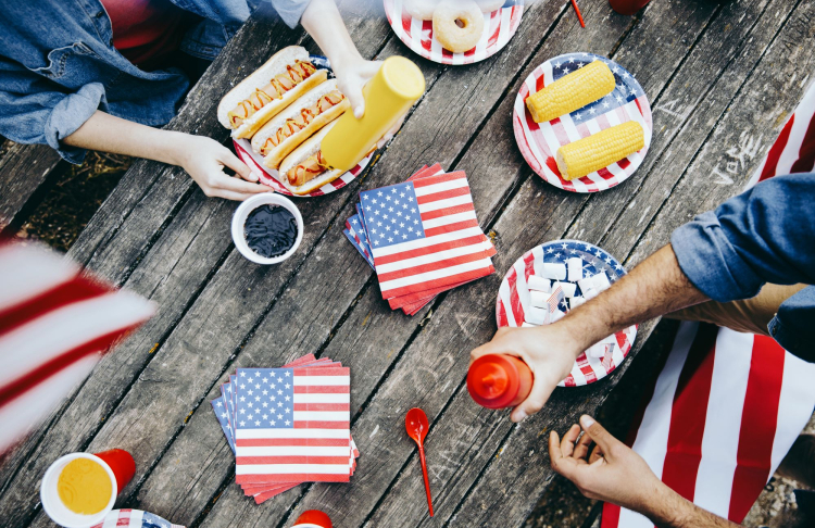 Individuals celebrating the Fourth of July.