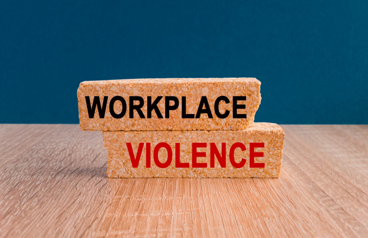 Workplace violence wooden blocks.